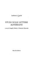 Cover for Studi sulle lettere alfieriane