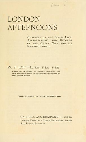Cover for London afternoons