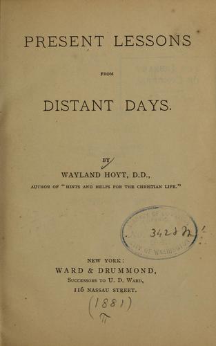 Cover for Present lessons from distant days