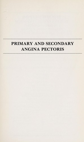 Cover for Primary and secondary angina pectoris
