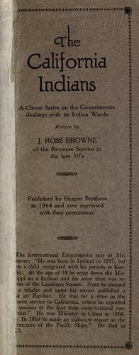 Cover for The California Indians