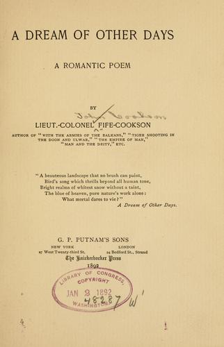 Cover for dream of other days