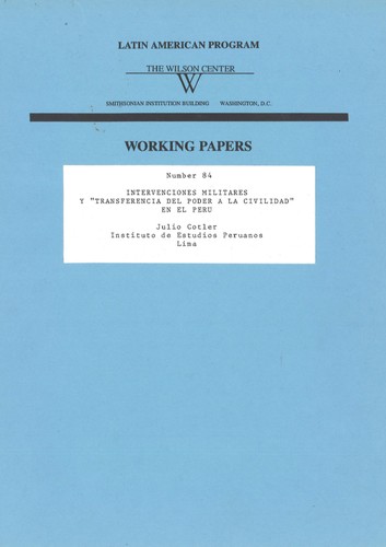 Cover for Intervenciones militares y "Transferencia del poder a la civilidad" en el Perú