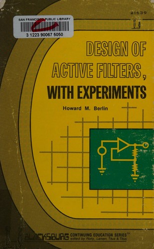Cover for Design of active filters, with experiments