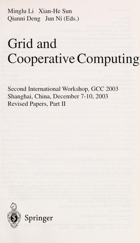 Cover for Grid and cooperative computing