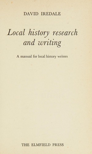 Cover for Local history research and writing