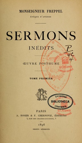 Cover for Sermons inedits