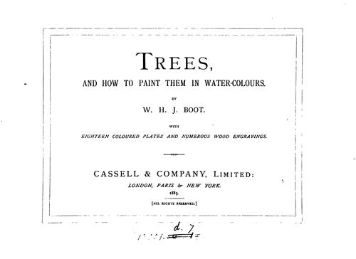Cover for Trees, and how to paint them in water-colours