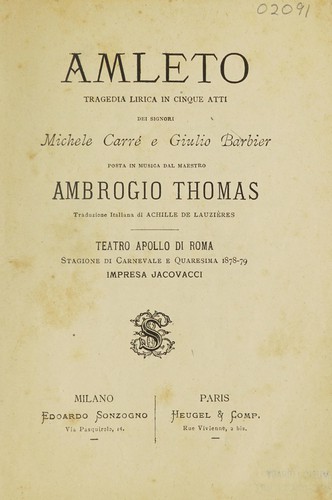 Cover for Amleto