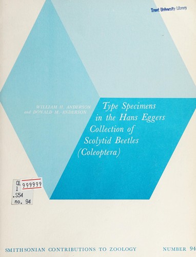 Cover for Type specimens in the Hans Eggers collection of Scolytid beetles (Coleoptera)