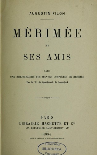 Cover for Mérimée et ses amis