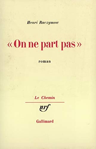 Cover for "On ne part pas"