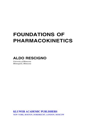 Cover for Foundations of pharmacokinetics