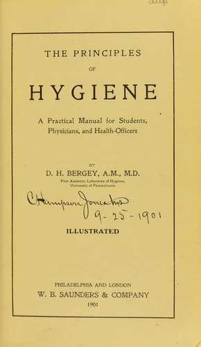 Cover for The principles of hygiene