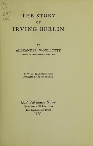 Cover for The story of Irving Berlin