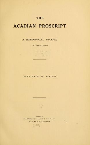 Cover for The Acadian proscript