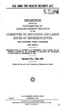 Cover for H.R. 3600, the Health Security Act