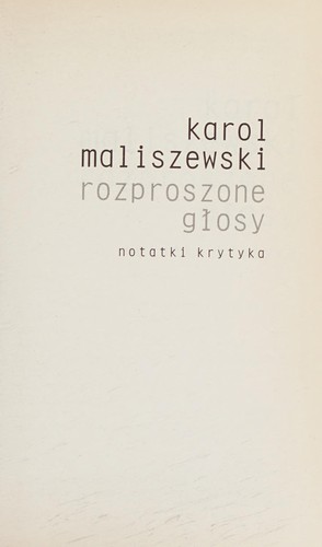 Cover for Rozproszone głosy