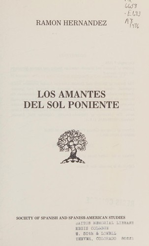 Cover for Los amantes del sol poniente