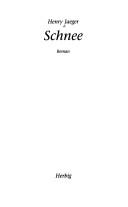Cover for Schnee