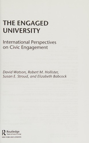 Cover for The engaged university