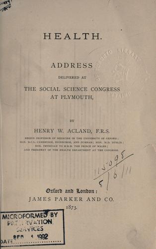 Cover for Health