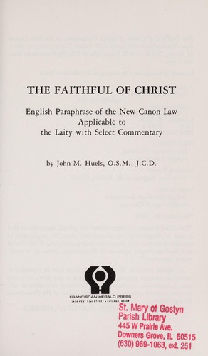 Cover for The faithful of Christ