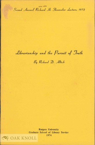 Cover for Librarianship and the pursuit of truth