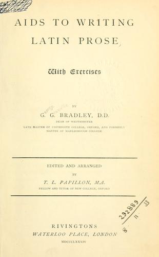 Cover for Aids to writing Latin prose, with exercises.