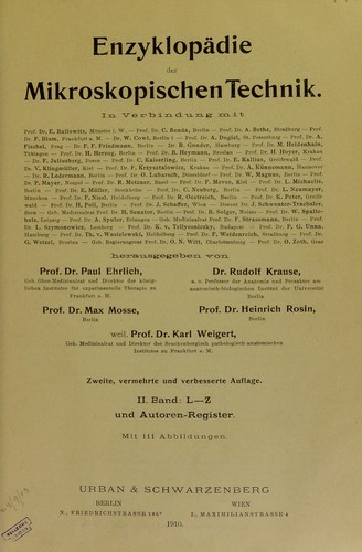 Cover for Enzyklopädie der mikroskopischen technik.