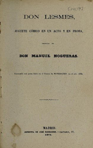 Cover for Don Lesmes