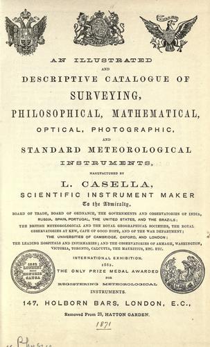 Cover for An illustrated and descriptive catalogue of philosophical, meteorological, mathematical, surveying, optical and photographic instruments, manufactured by L.P. Casella ... London