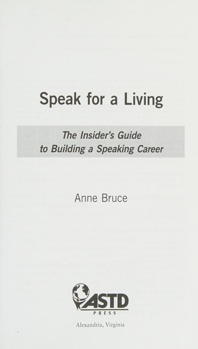 Cover for Speak for a living