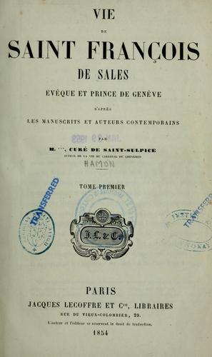 Cover for Vie de Saint François de Sales