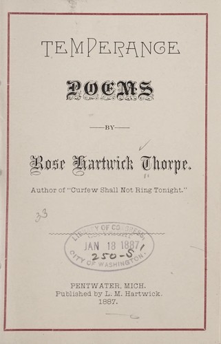 Cover for Temperance poems