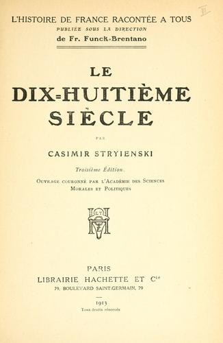 Cover for dix-huitième siècle.