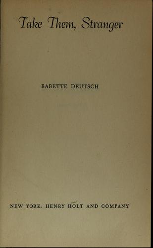 Cover for Take them, stranger