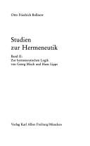 Cover for Studien zur Hermeneutik