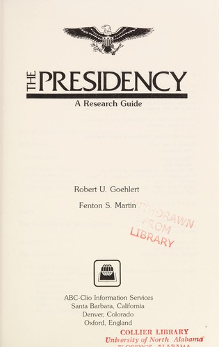 Cover for The presidency