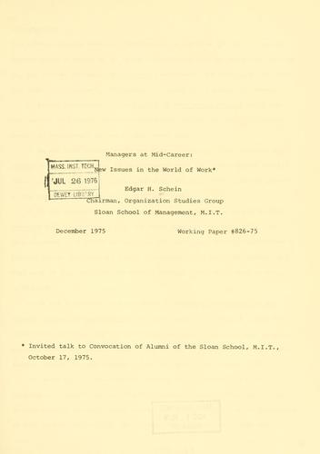 Cover for Managers at mid-career