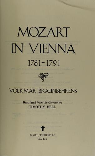 Cover for Mozart in Vienna, 1781-1791
