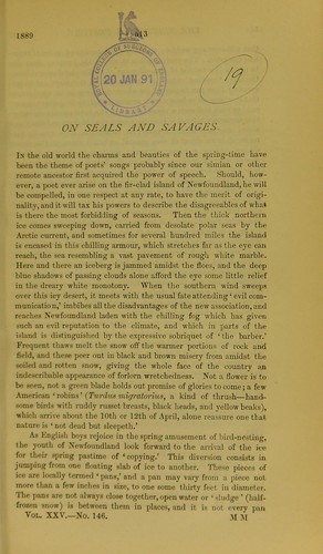 Cover for On seals and savages
