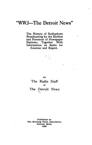 Cover for "WWJ--The Detroit news"