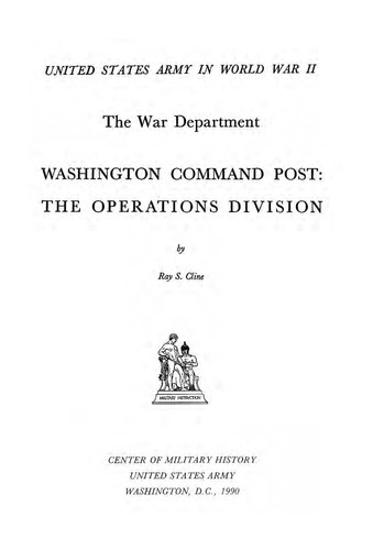 Cover for Washington Command Post: The Operations Division