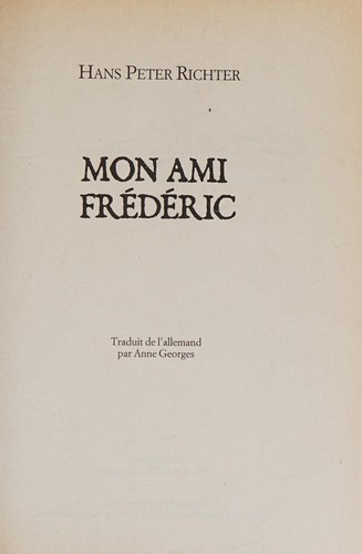 Cover for Mon Ami Frederic (French Edition)