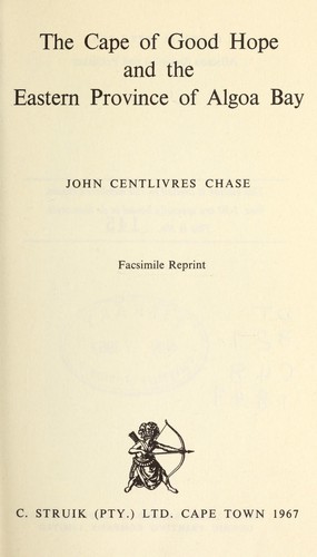 Cover for The Cape of Good Hope and the eastern province of Algoa Bay.