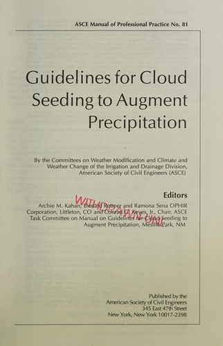 Cover for Guidelines for cloud seeding to augment precipitation