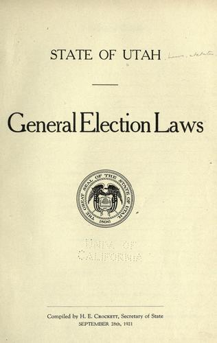 Cover for General election laws