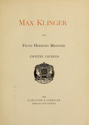 Cover for Max Klinger