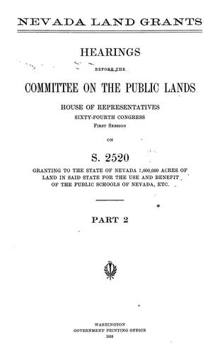 Cover for Nevada land grants